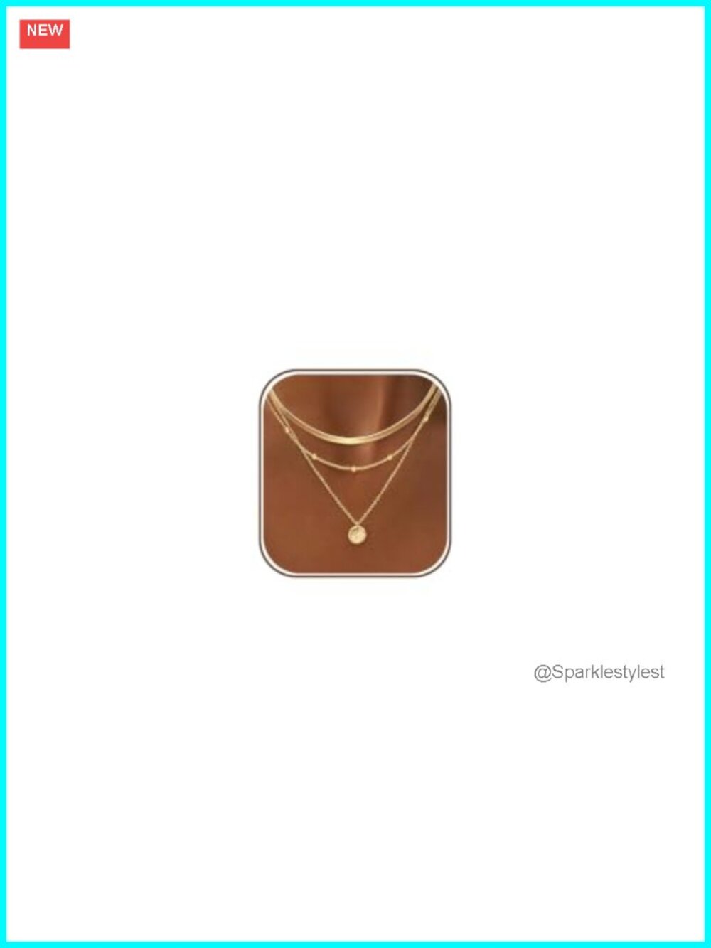 14K Gold Plated Layered Necklace Set 3 Layer Brass Chain Stack